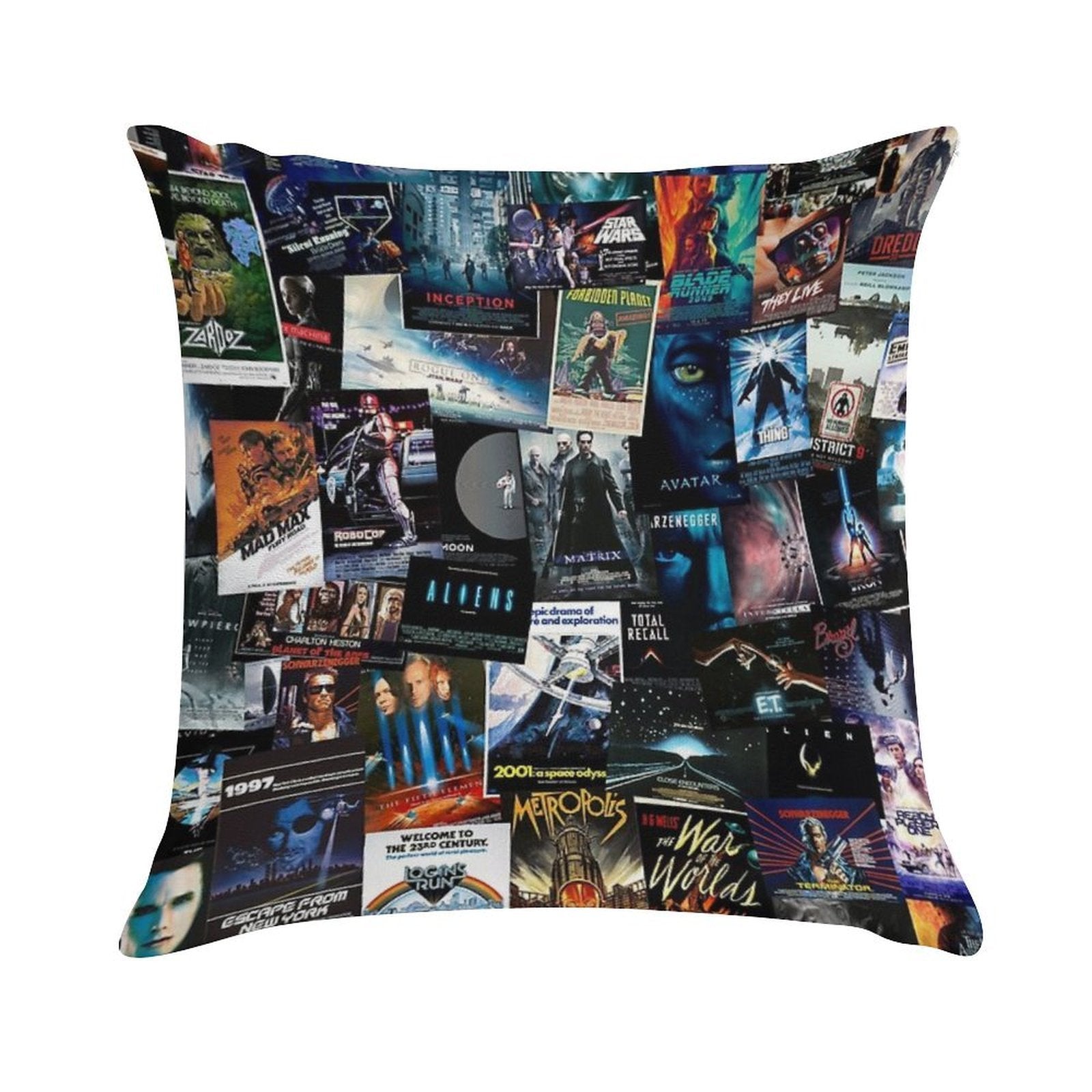 Sci-Fi Movie Posters Soft Luxury Feel Throw Pillow