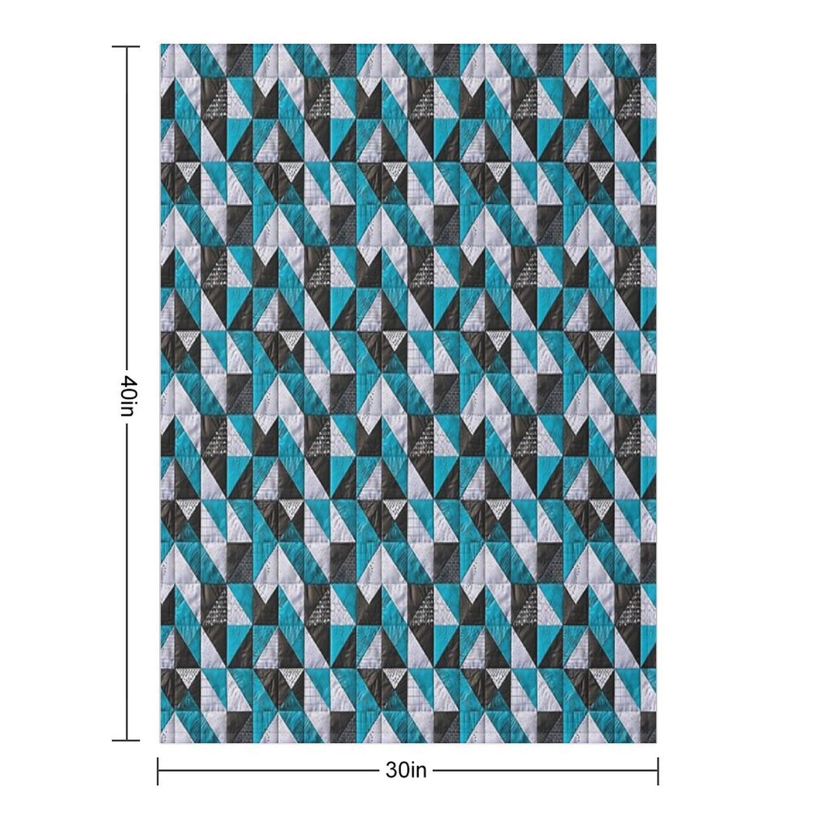 Lazy Patchwork in Blue And Black Tones Shrink-resistant Throw Blanket