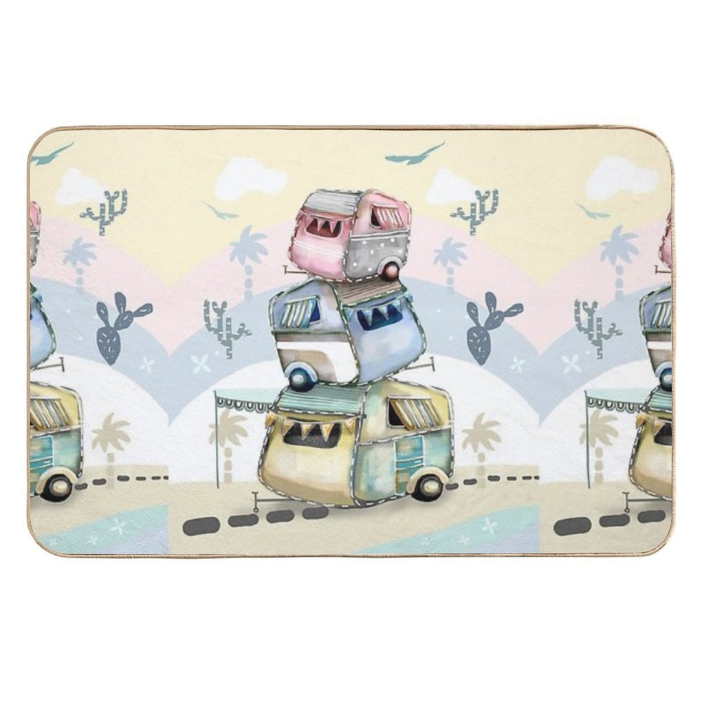 Vintage Caravans  Fade-Resistant Bath Mat