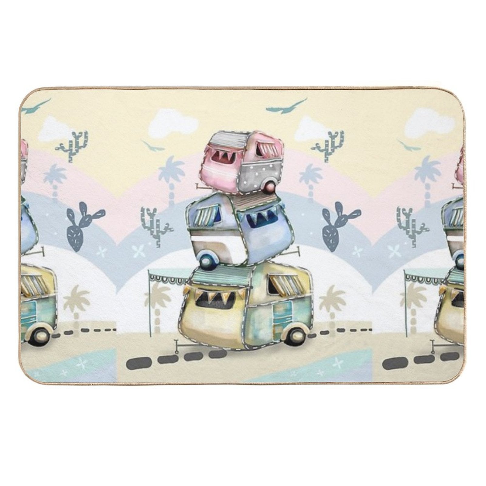 Vintage Caravans  Fade-Resistant Bath Mat