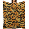 Vibrant Tiger Stripe Pattern Abstract Unique Print Sustainable Throw Blanket