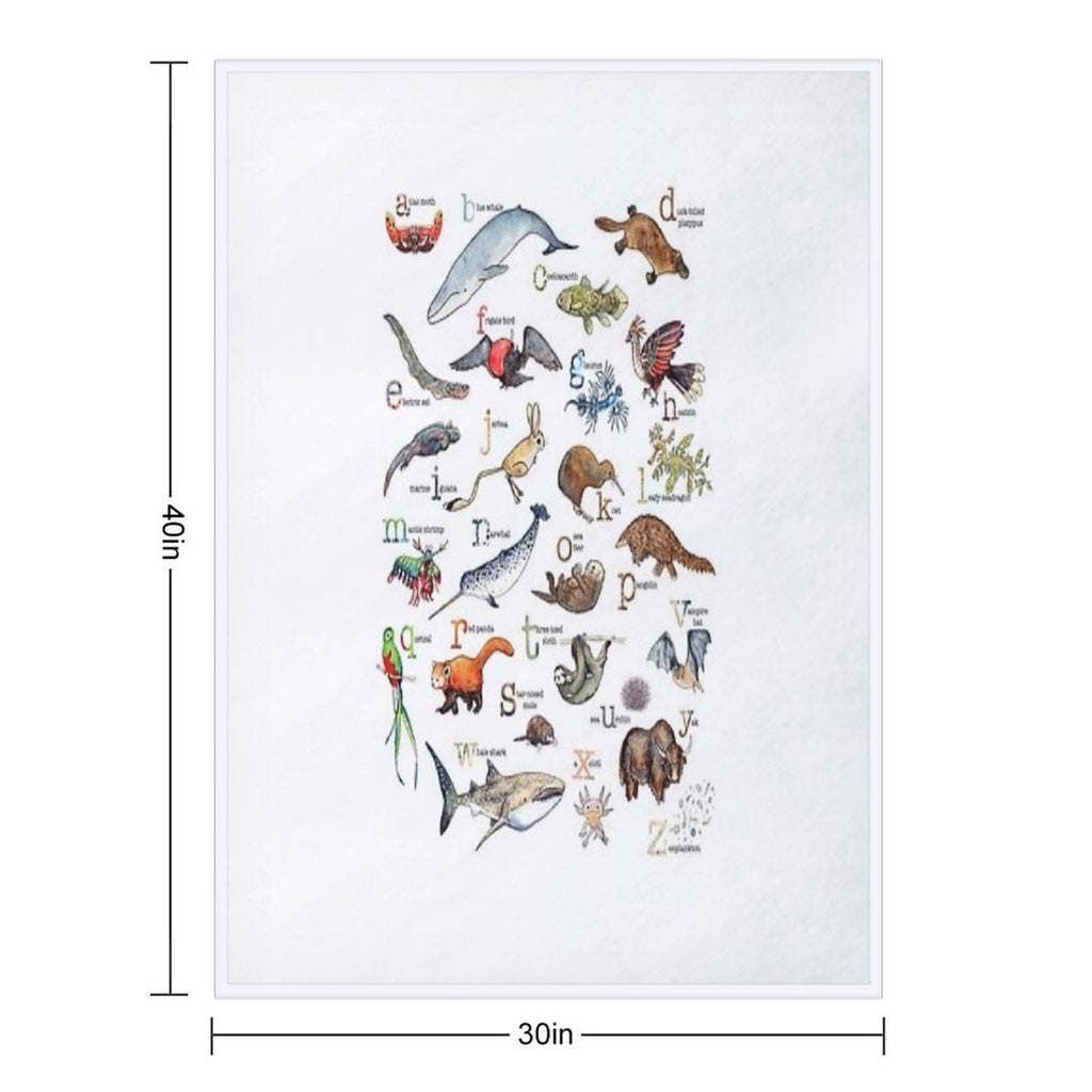 A to Z of Amazing Animals Eco-conscious Throw Blanket