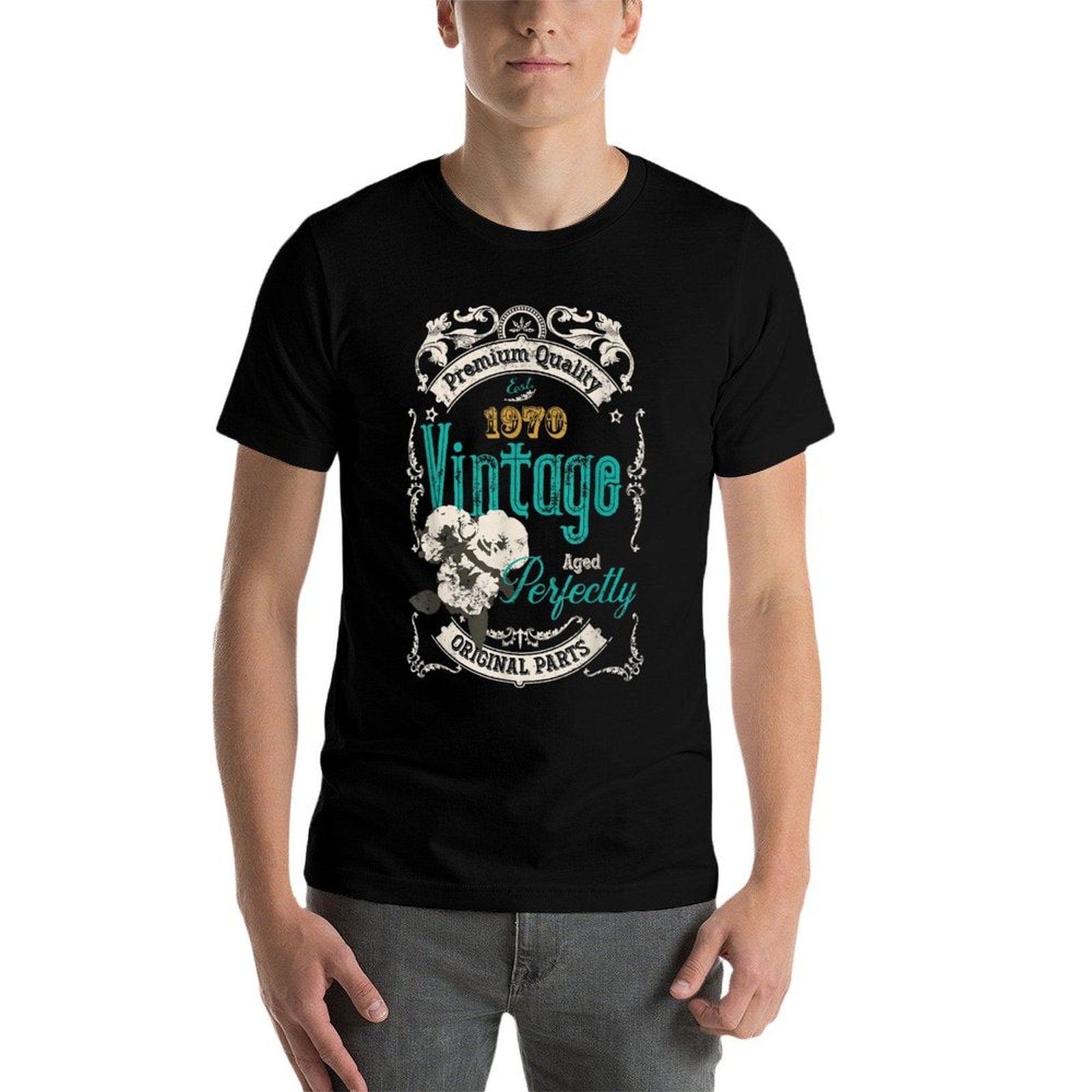 Vintage 1970 50th Birthday Original Parts Aged Perfectly  High-quality Stitching T-Shirt