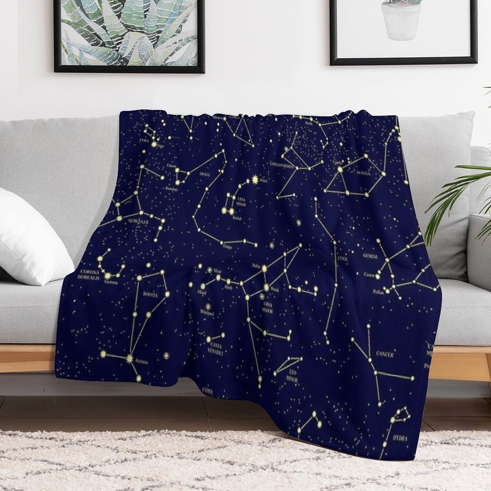 Constellation Astronomy Star Map Night Sky Velvety-soft Throw Blanket