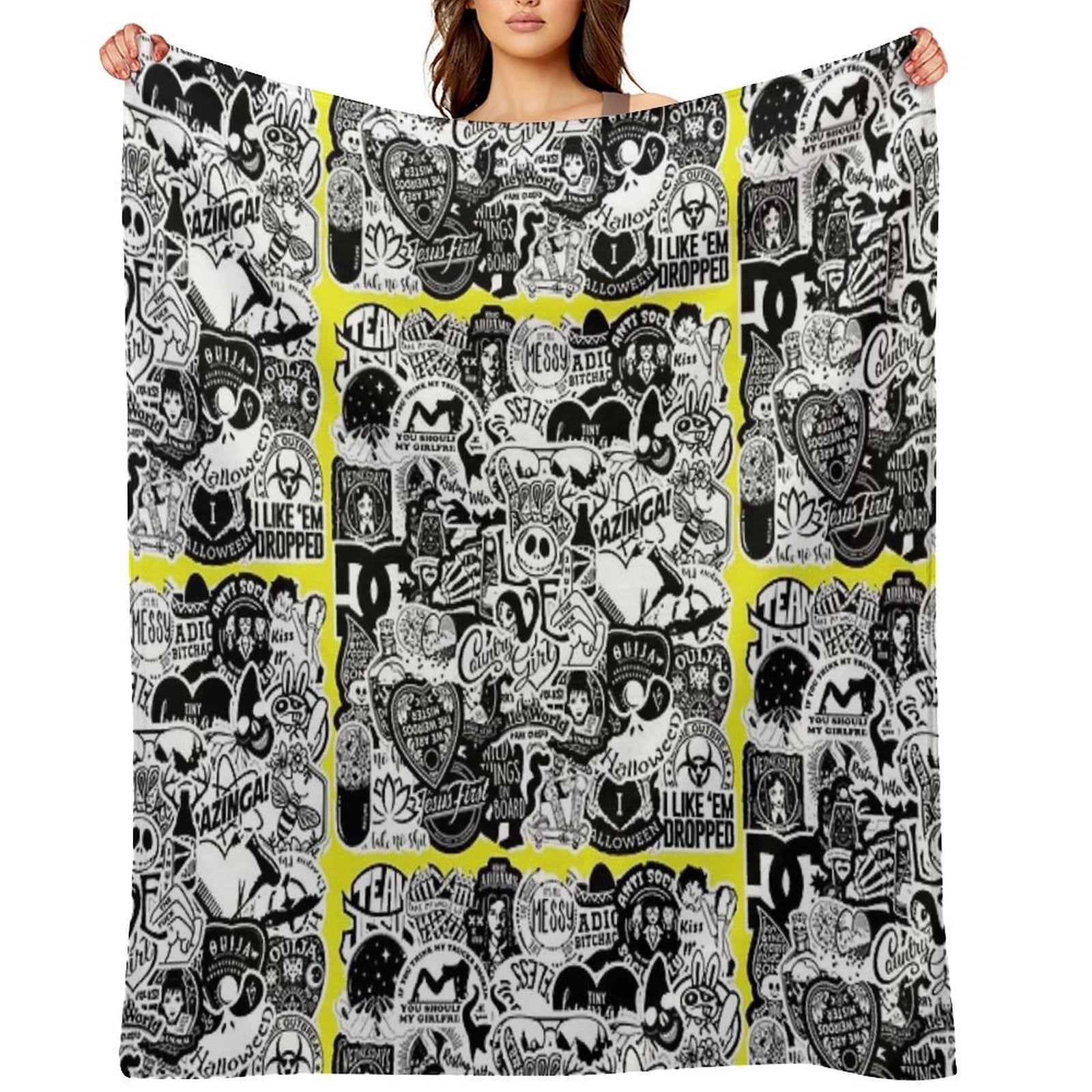 Horror Pictures Collage 7. Shrink-resistant Throw Blanket