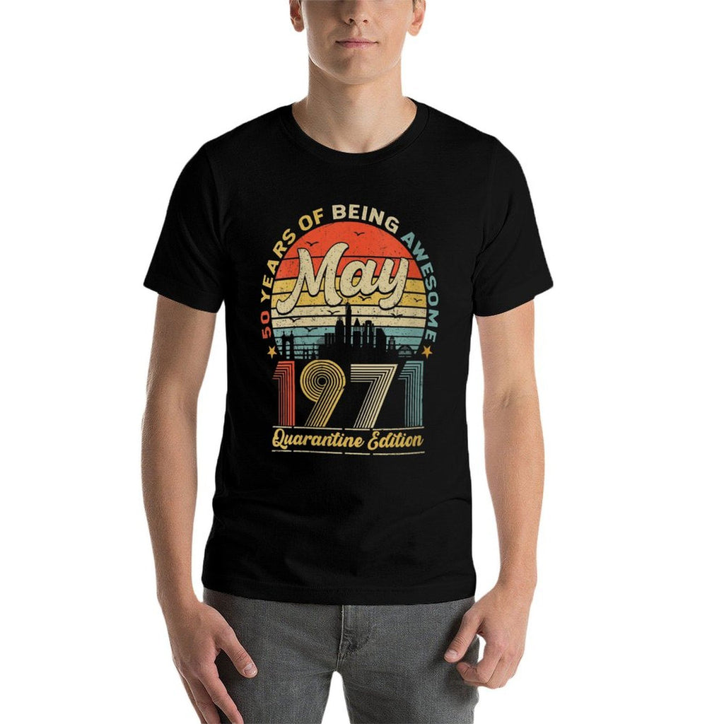 Womens 50th Birthday Decoration May 1971 Men Women 50 Years Old  Trendy Pattern T-Shirt