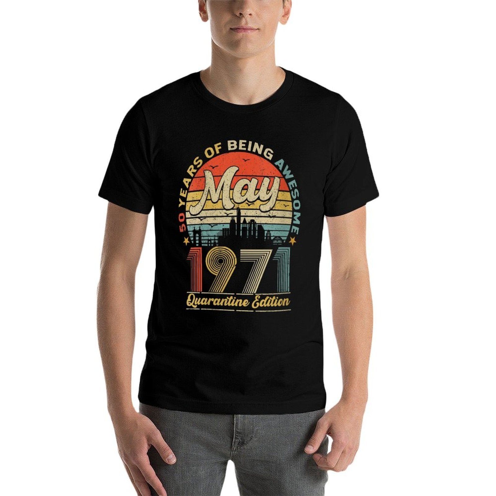 Womens 50th Birthday Decoration May 1971 Men Women 50 Years Old  Trendy Pattern T-Shirt