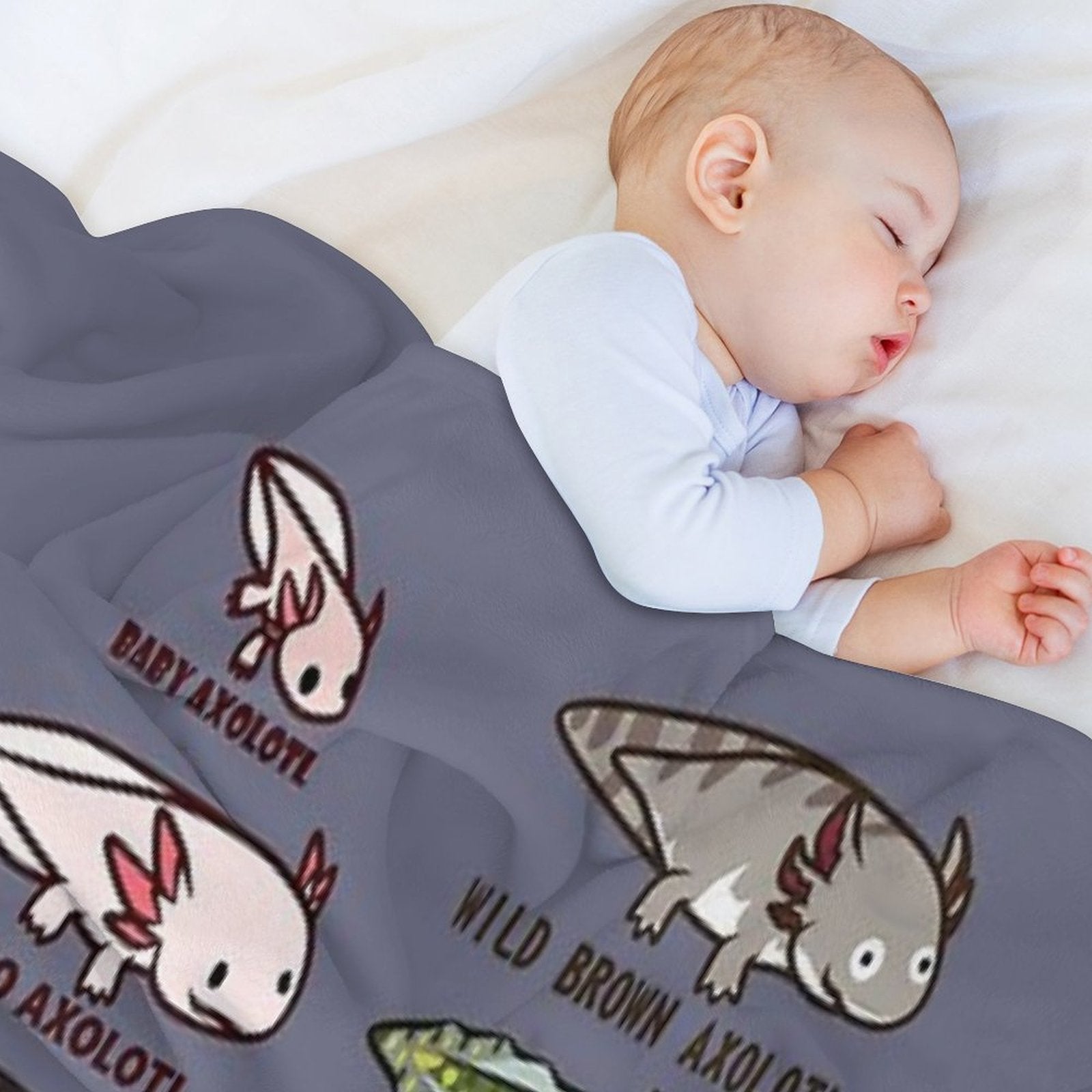 Axolotl Morphs And Colors Lightweight Throw Blanket