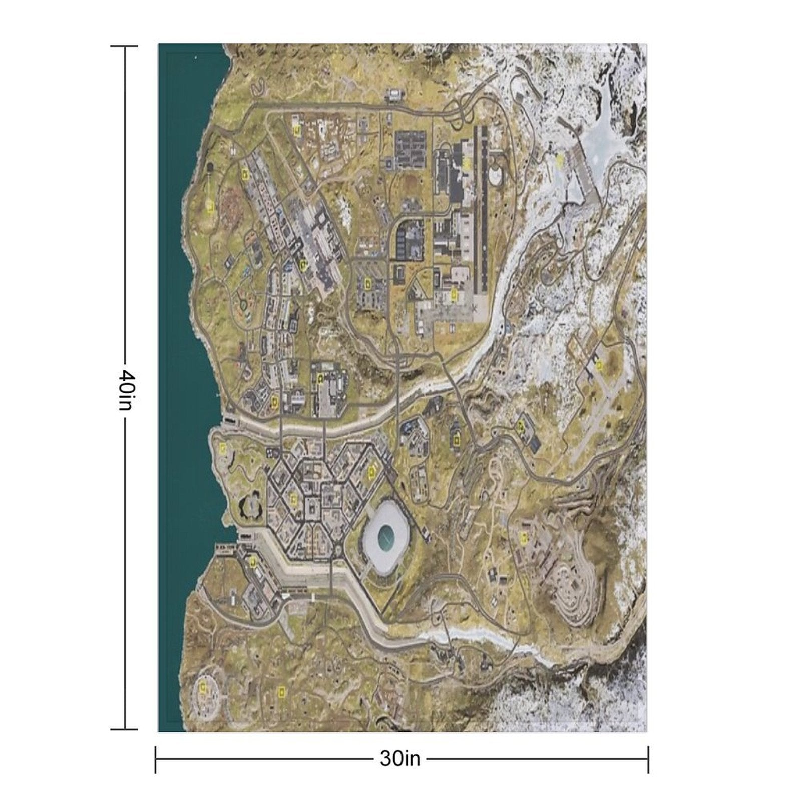 COD WARZONE MAP Plush Throw Blanket