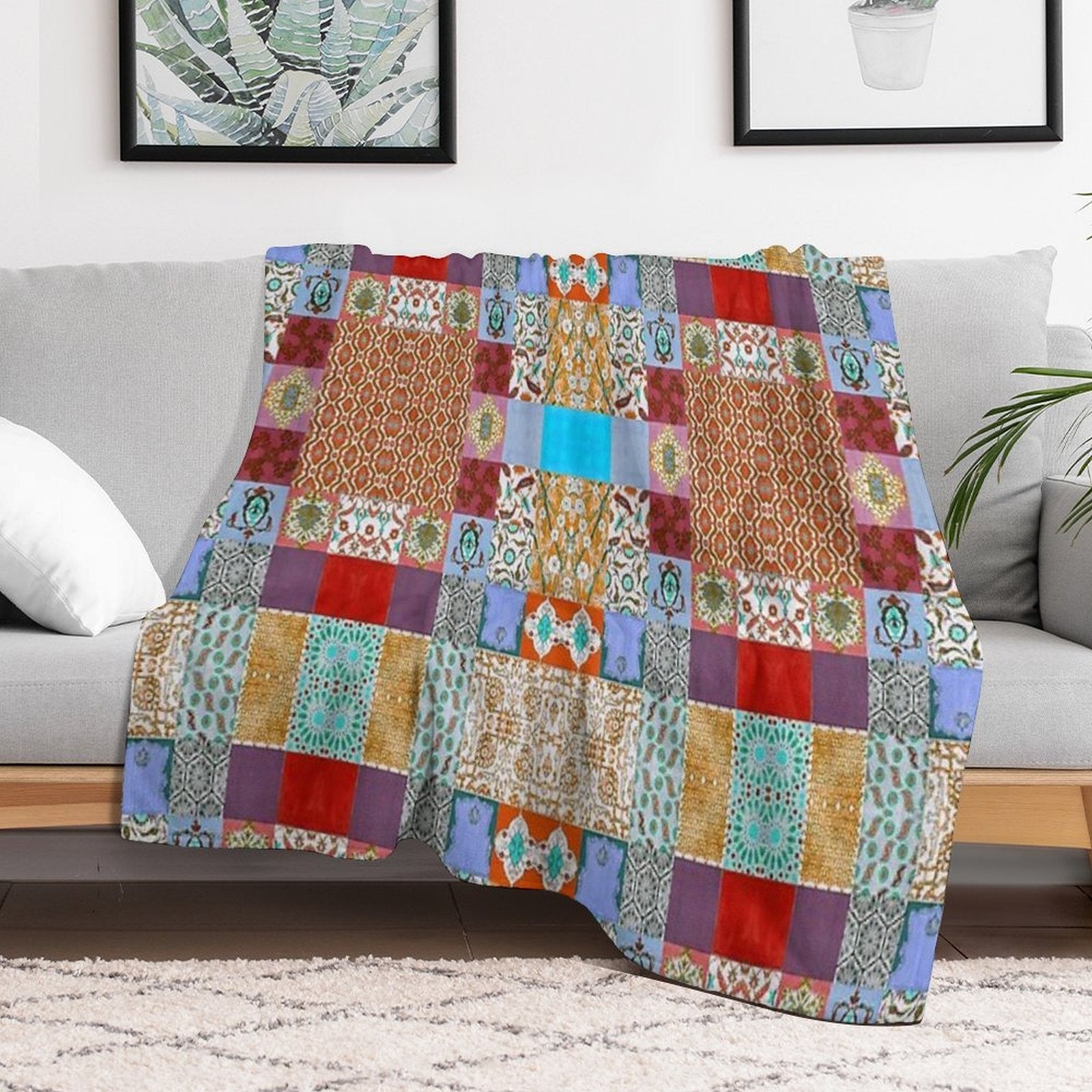 Geometric Abstract Pattern II Eco-conscious Throw Blanket