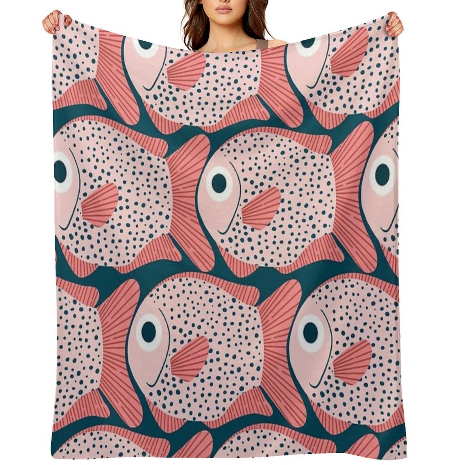 Fish Pattern All-season Throw Blanket