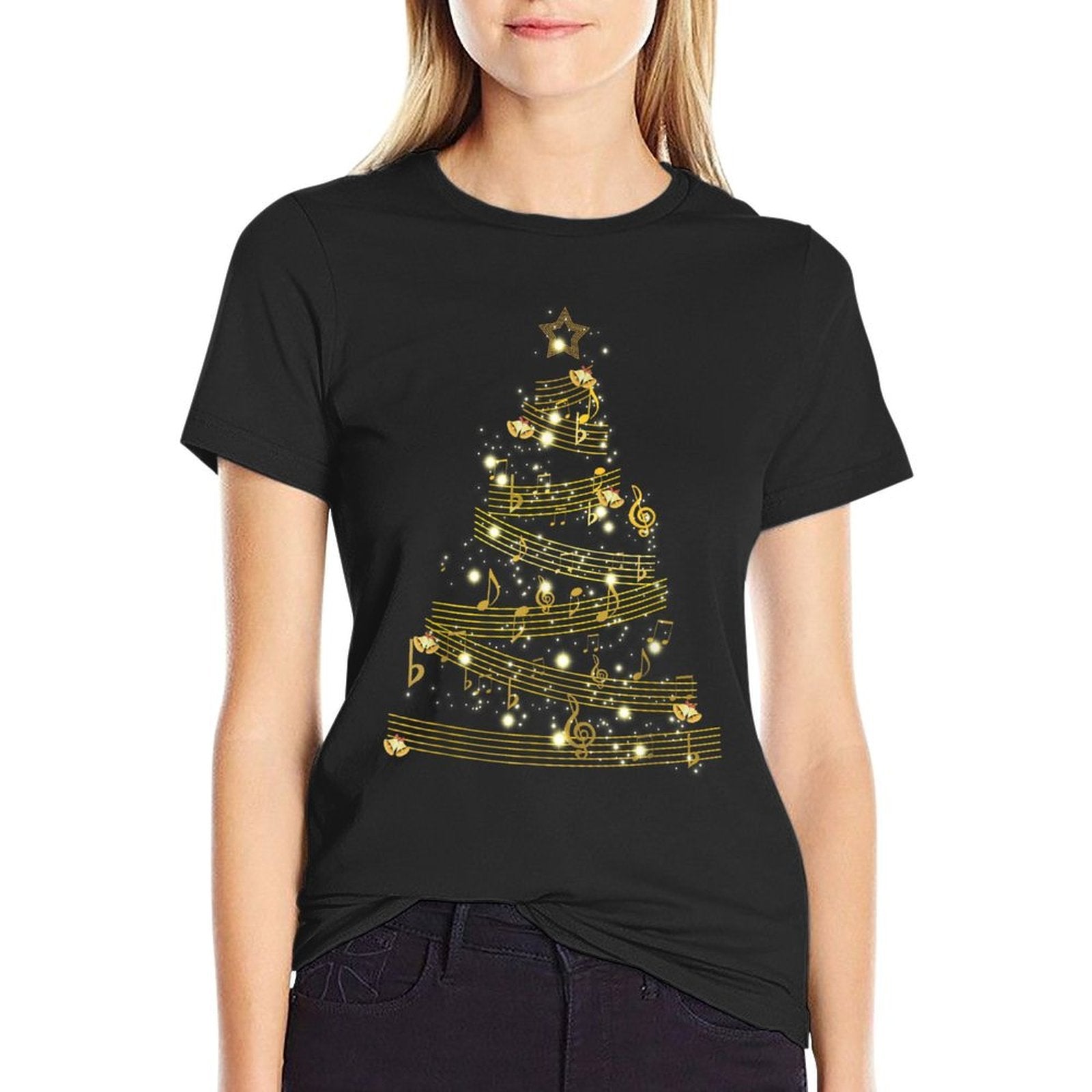 Handbell Christmas Tree! Hand Bell Choir Ringers Holiday  Cotton T-Shirt