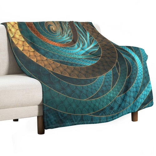 Beautiful Corded Leather Turquoise Fractal Bangles Travel-friendly Throw Blanket