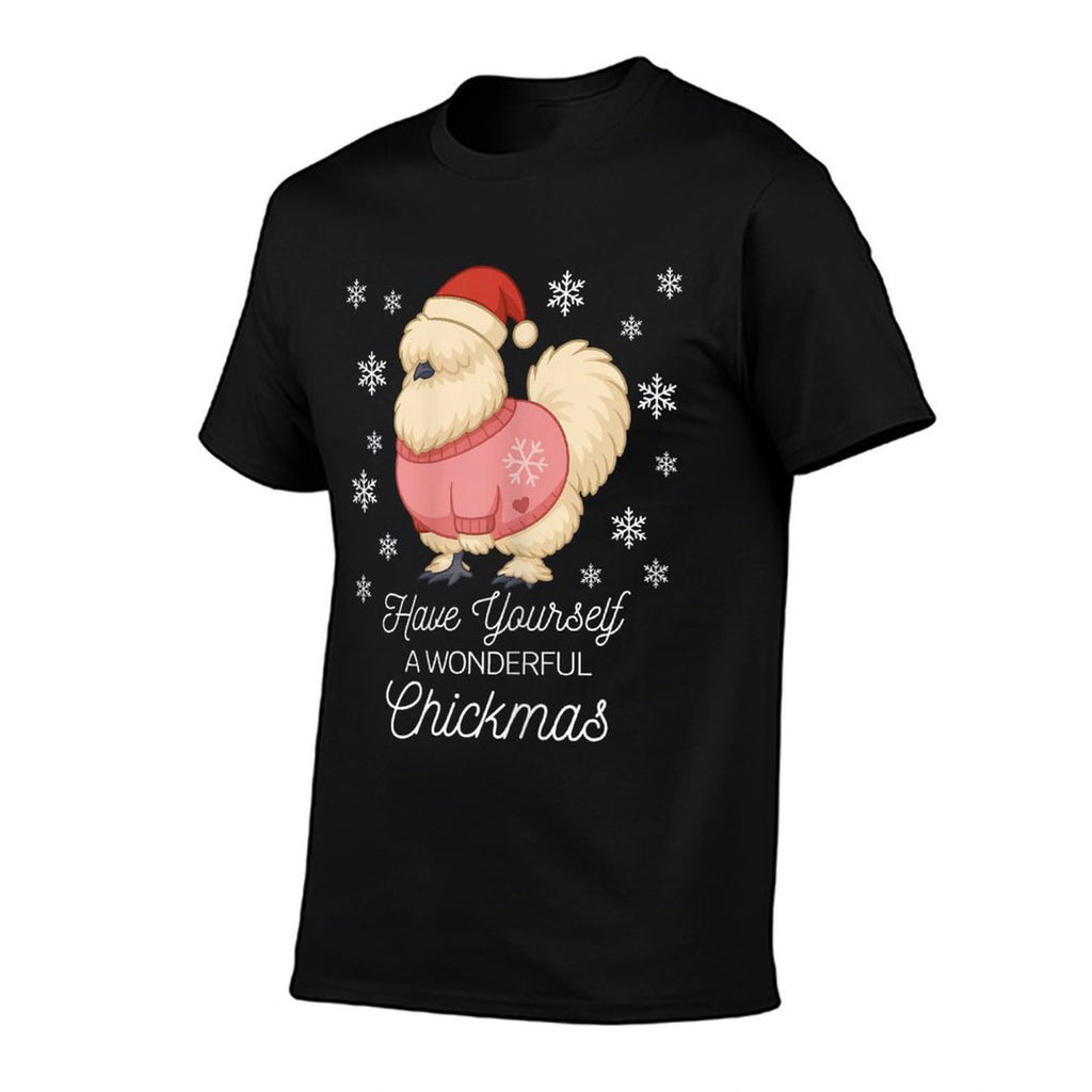 Silky Chicken- Cute Bantam Christmas  Summer-ready Fabric T-Shirt