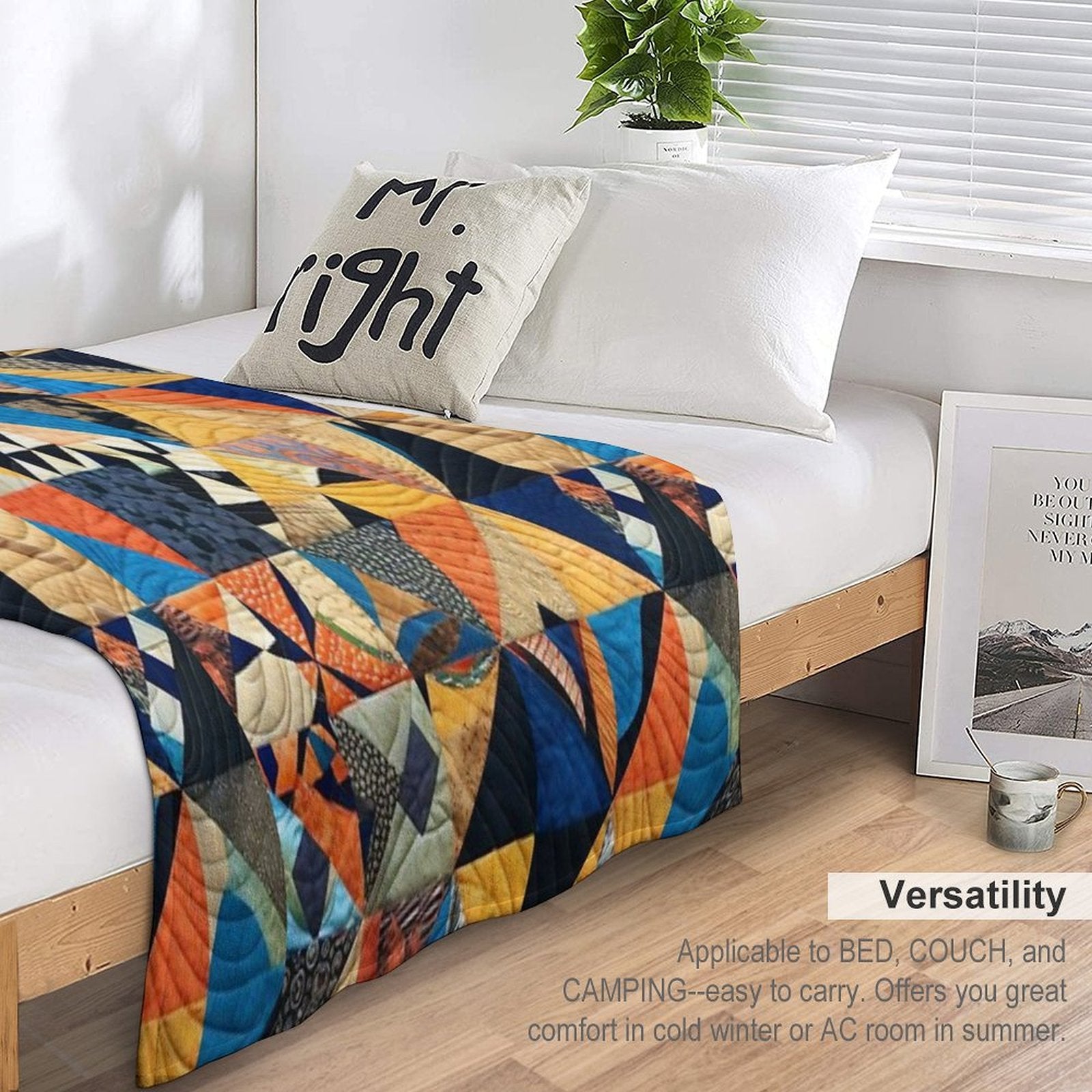 Bed Cover Patchwork Shrink-resistant Throw Blanket
