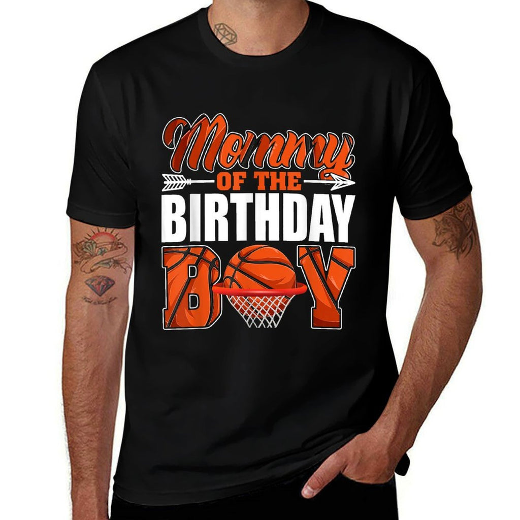 Mommy Of Birthday Boy Basketball Matching Family Party  Relaxed-fit T-Shirt