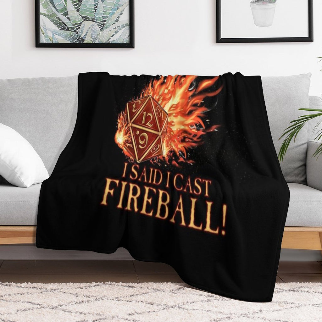 D20 I Didn't Ask! I Cast Fireball! Multi-functional Throw Blanket