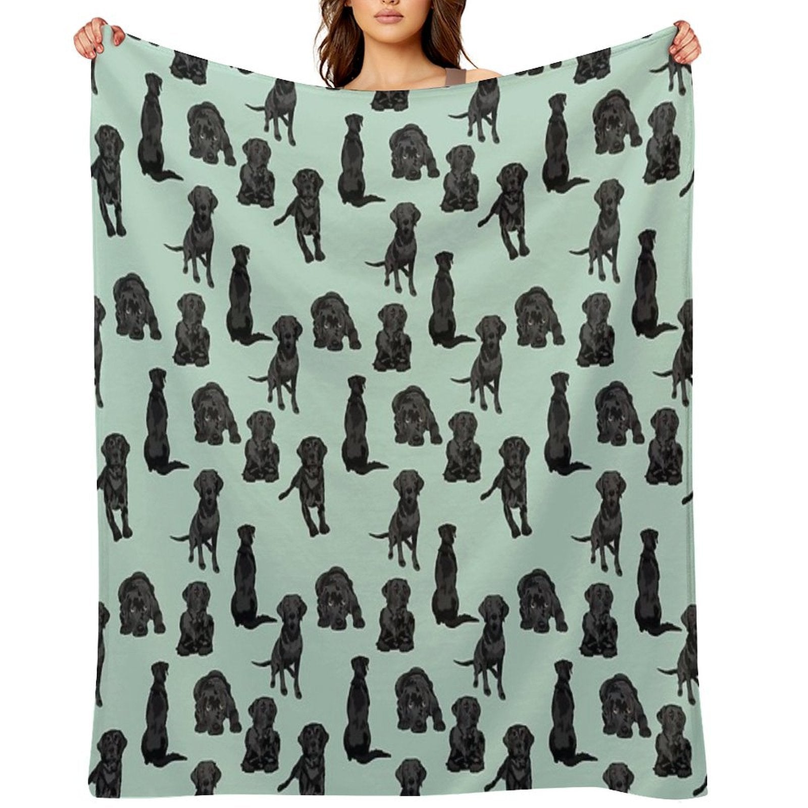 Black Labrador Travel-friendly Throw Blanket