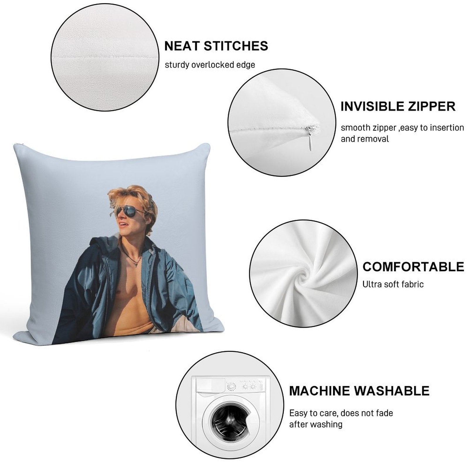 Rudy Pankow Soft Anti-Pilling Throw Pillow