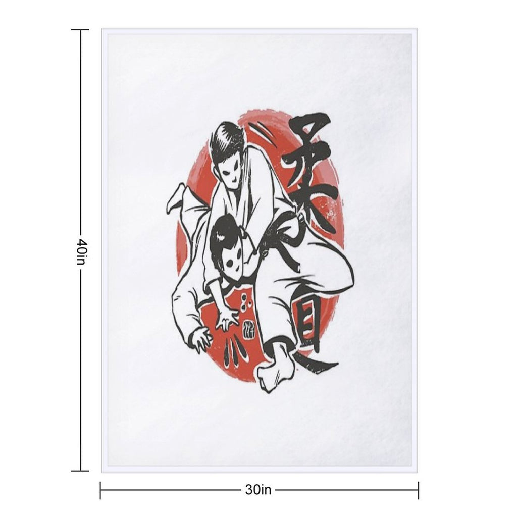 Martial Arts  Judo Easy Care Throw Blanket