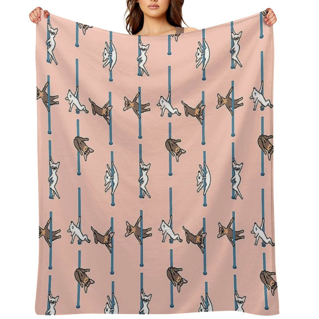 Chihuahua Pole Dancing Club Eco-conscious Throw Blanket