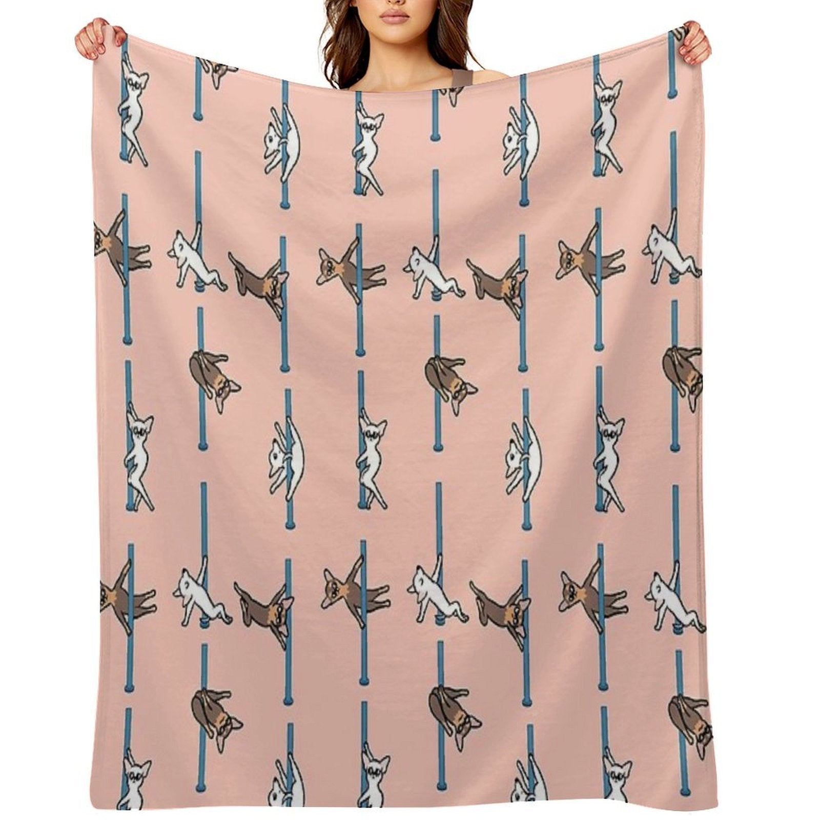 Chihuahua Pole Dancing Club Eco-conscious Throw Blanket