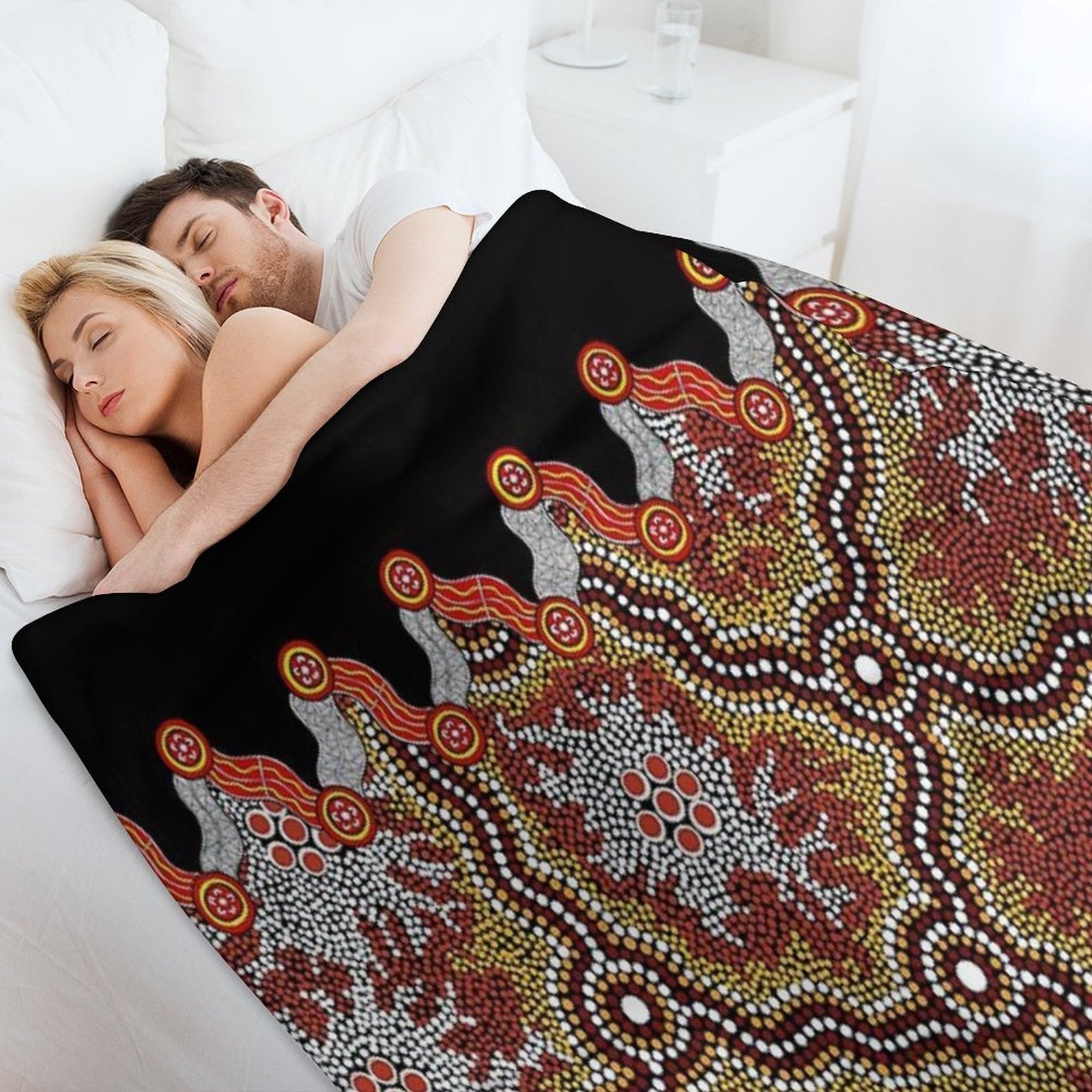 Aboriginal Art Authentic – Travels Plush Throw Blanket