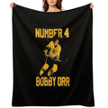 Bobby Orr Number 4 - The Yellow Stencil Machine-washable Throw Blanket