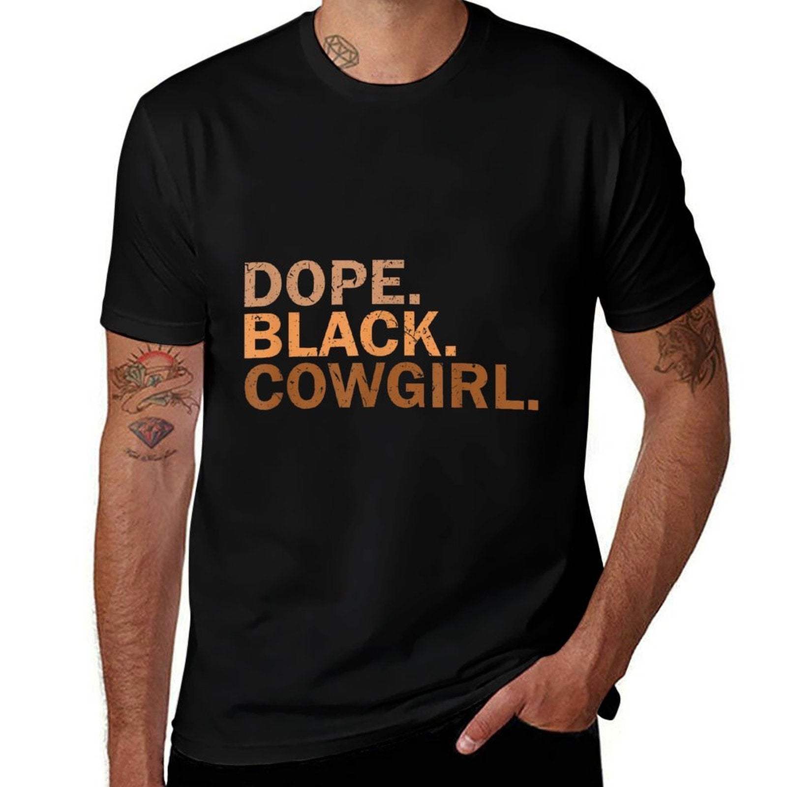 Dope Black Cowgirl Melanin Black African Rodeo Cowgirl  Classic T-Shirt