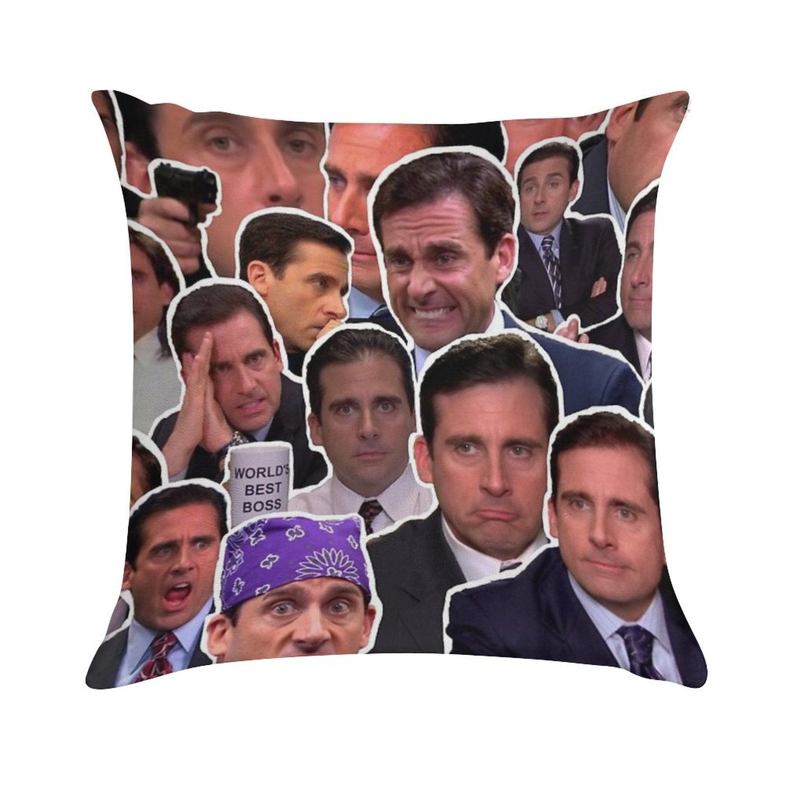Michael Scott - The Office Collage Soft Hidden Zipper Throw Pillow