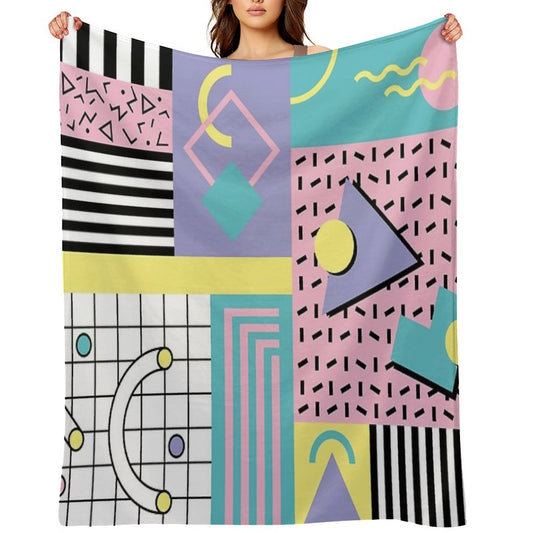 Memphis Pattern 25 - Retro 90s  80s Multi-functional Throw Blanket