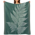 Green Fern Anti-pilling Throw Blanket