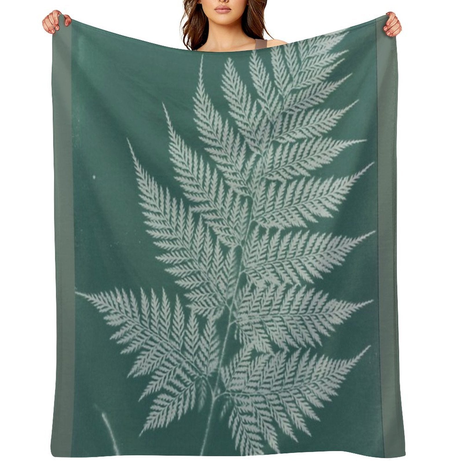 Green Fern Anti-pilling Throw Blanket