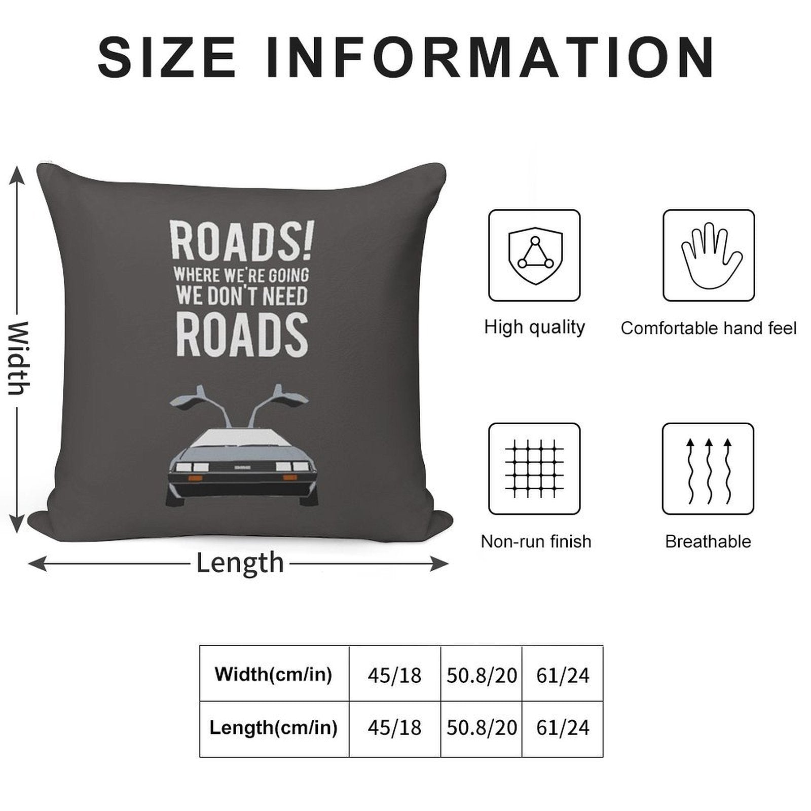 Back to The Future - Roads Soft Gift Ready Throw Pillow