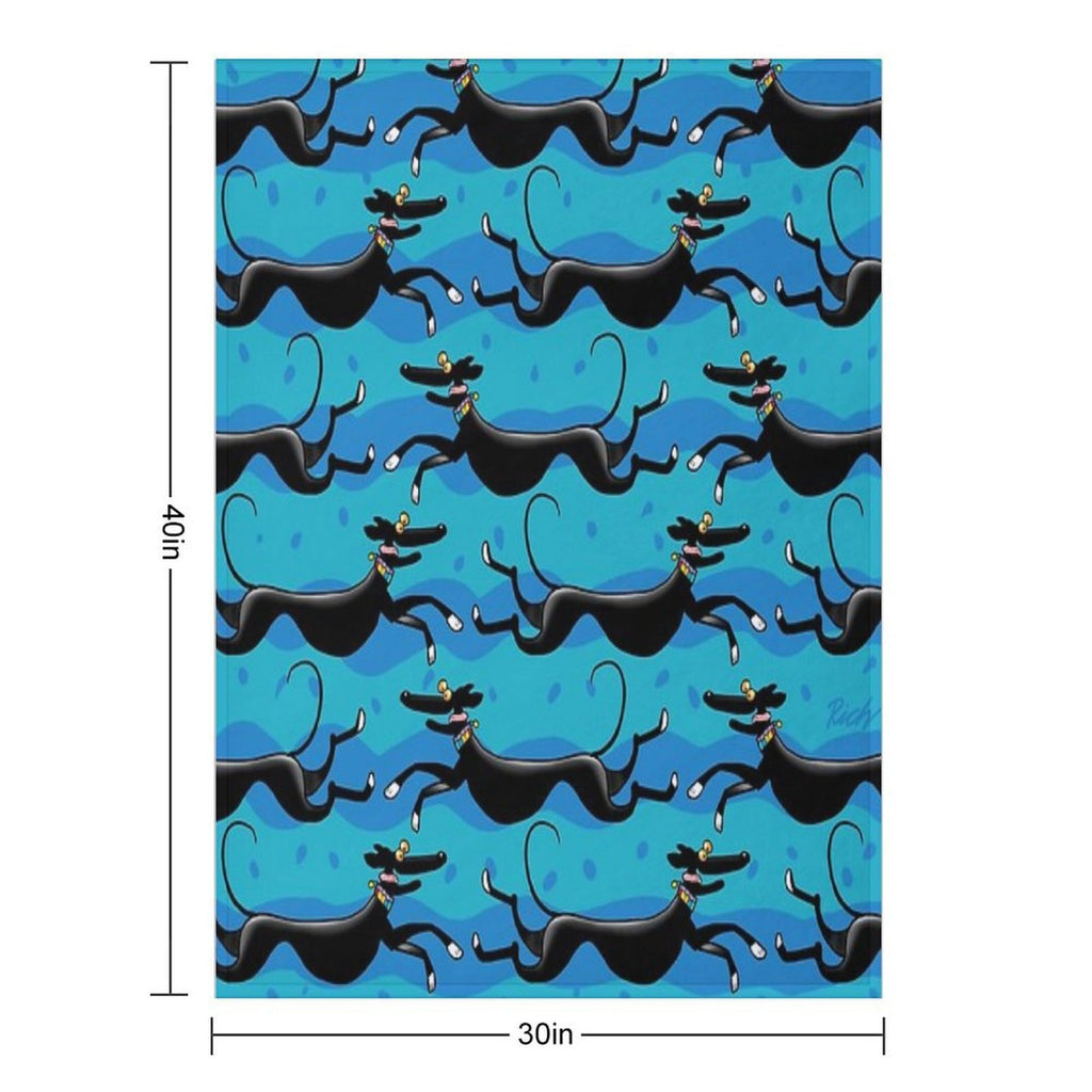 Blue Zoomies Pattern Durable Throw Blanket