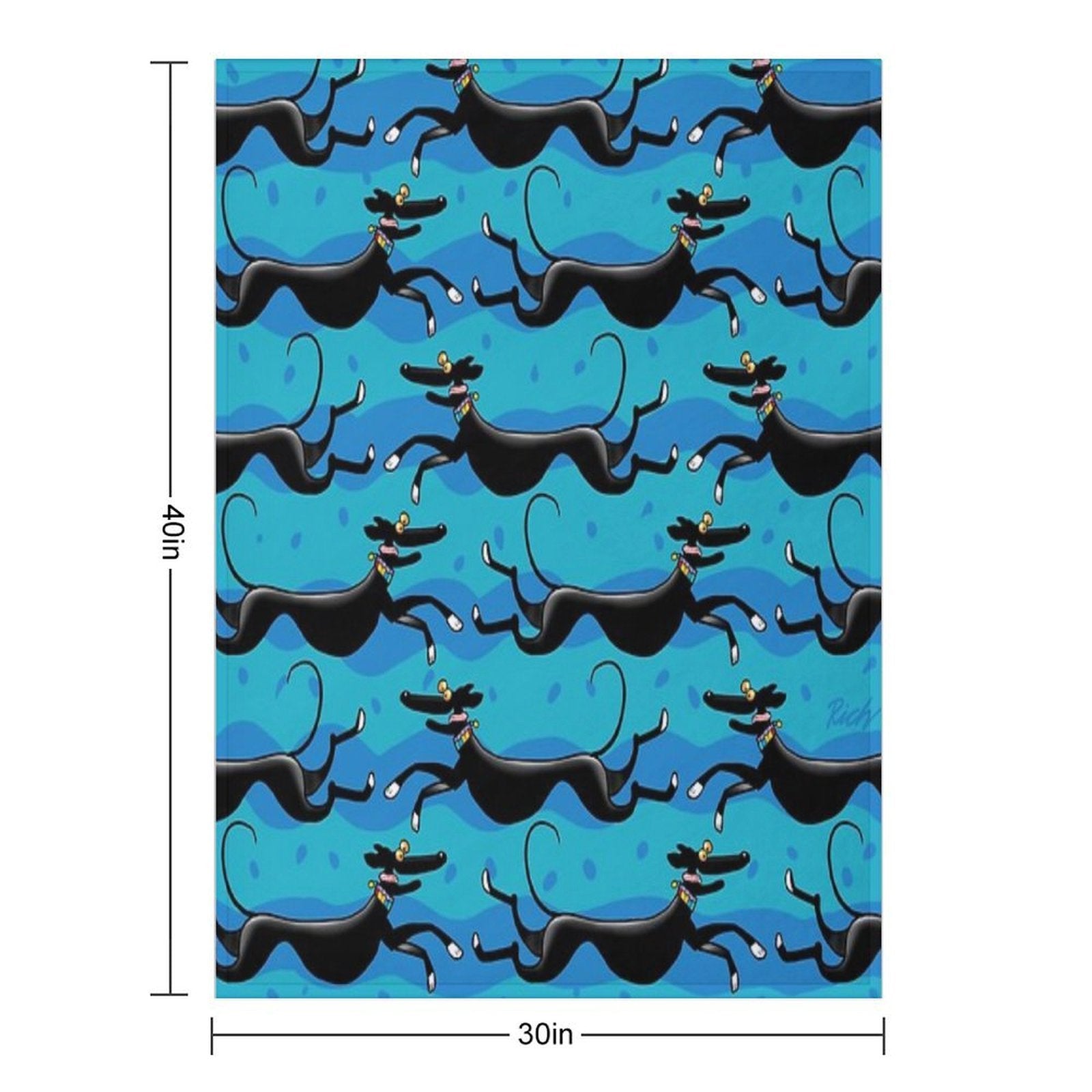 Blue Zoomies Pattern Durable Throw Blanket
