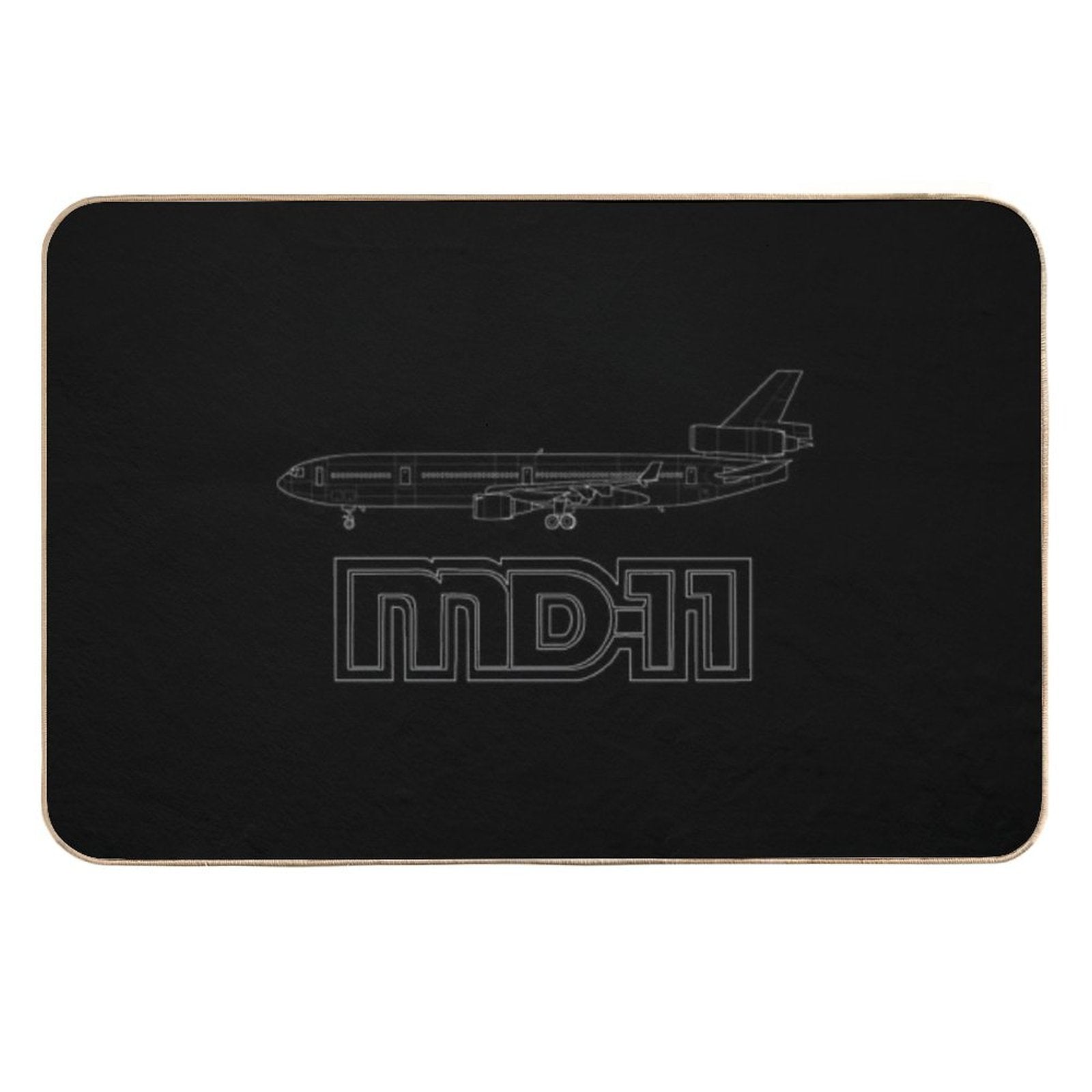 McDonnel Douglas MD-11 White Outline  Stain-Proof Bath Mat