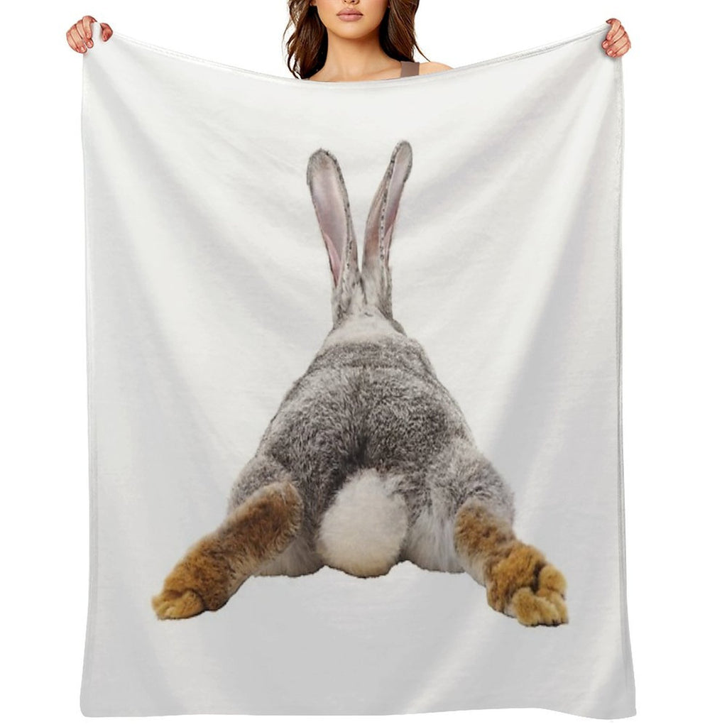 Cute Bunny Rabbit Tail Butt Image Picture Machine-washable Throw Blanket
