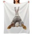 Cute Bunny Rabbit Tail Butt Image Picture Machine-washable Throw Blanket