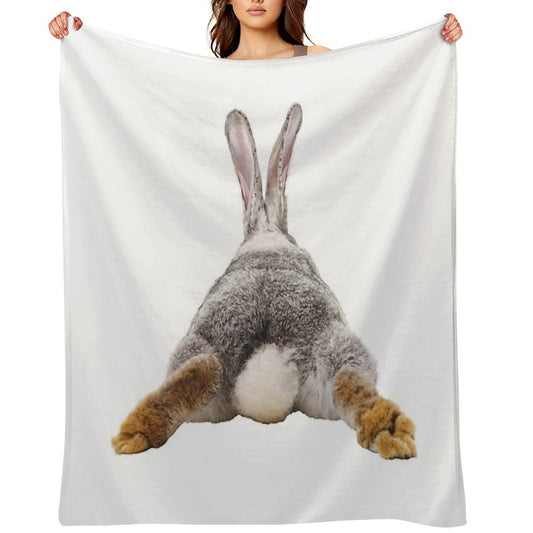 Cute Bunny Rabbit Tail Butt Image Picture Machine-washable Throw Blanket