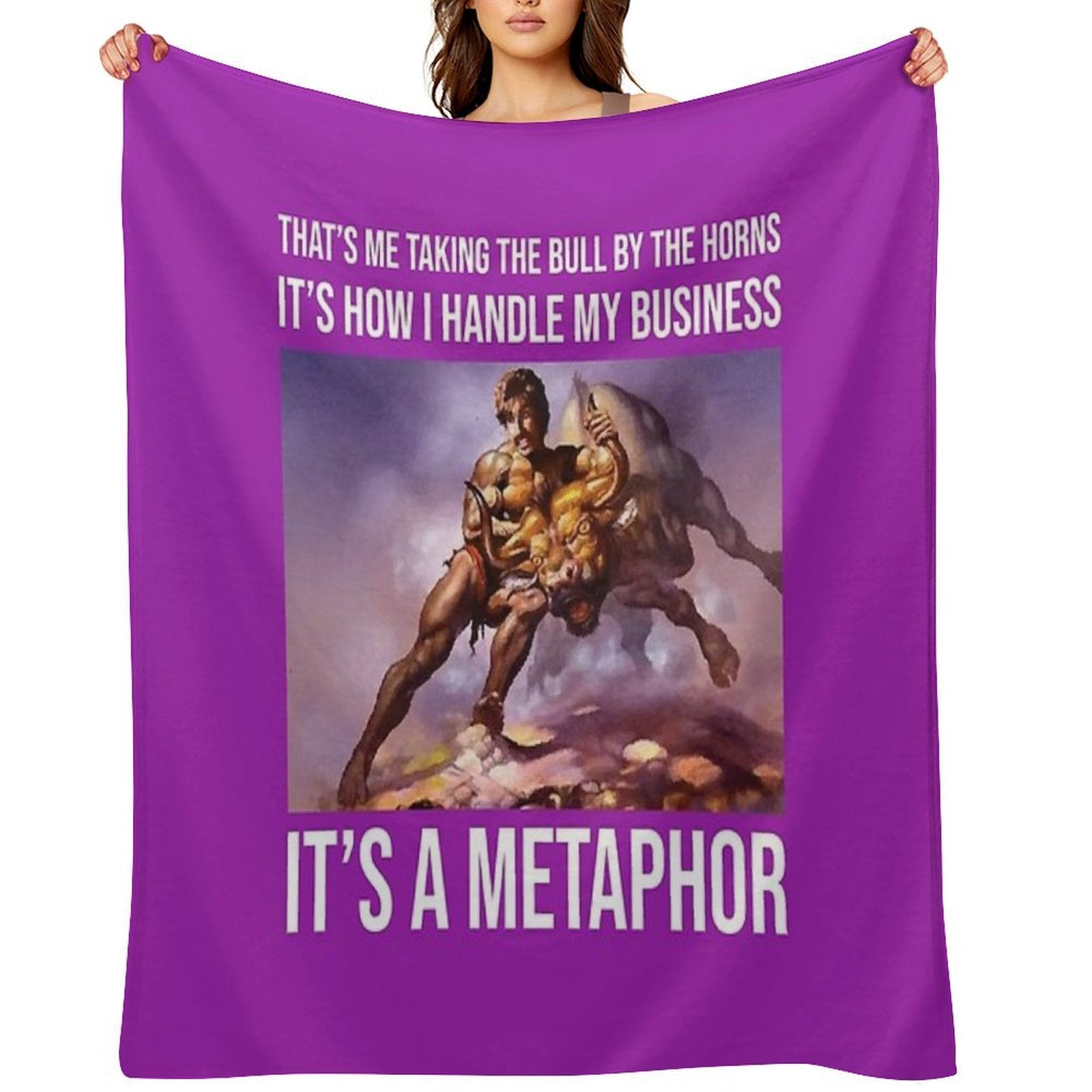 Bull by The Horns Travel-friendly Throw Blanket