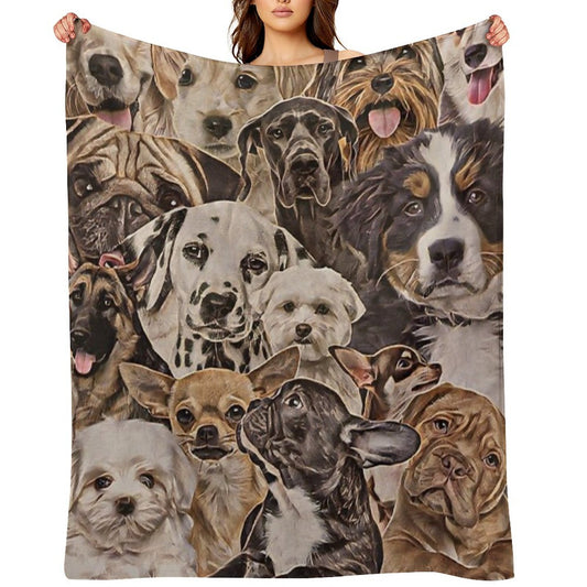 Cool Dogs ) All-season Throw Blanket