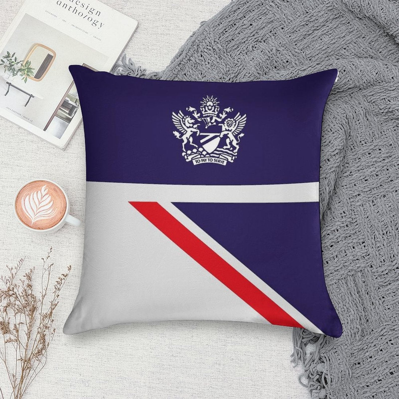 British Airways Landor Design Soft Easy Maintenance Throw Pillow