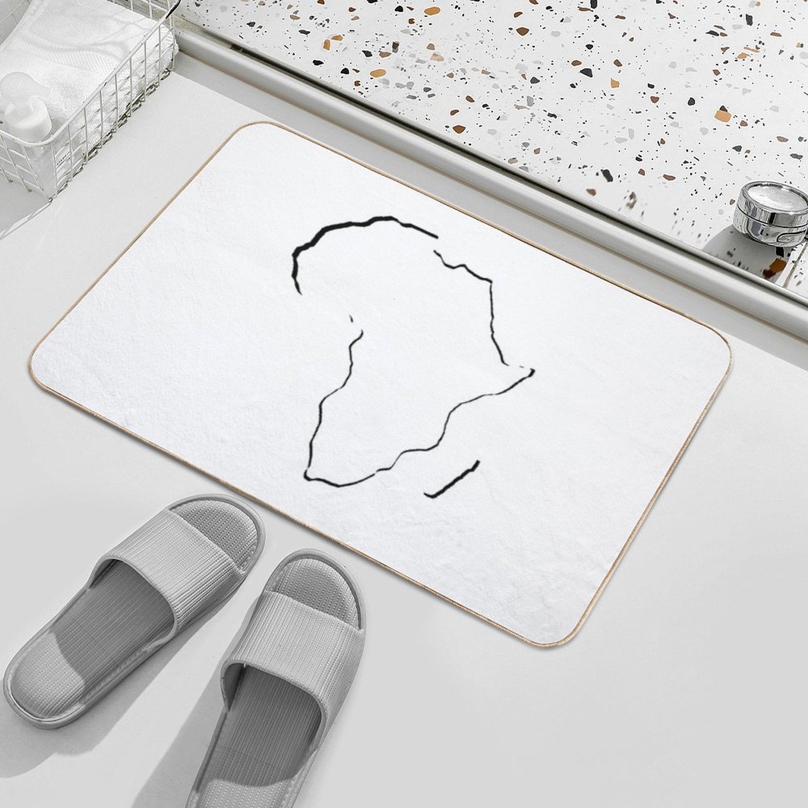 Africa, Outline Silhouette  High-Traffic Bath Mat