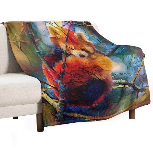 Autumnal Red Panda Premium Throw Blanket