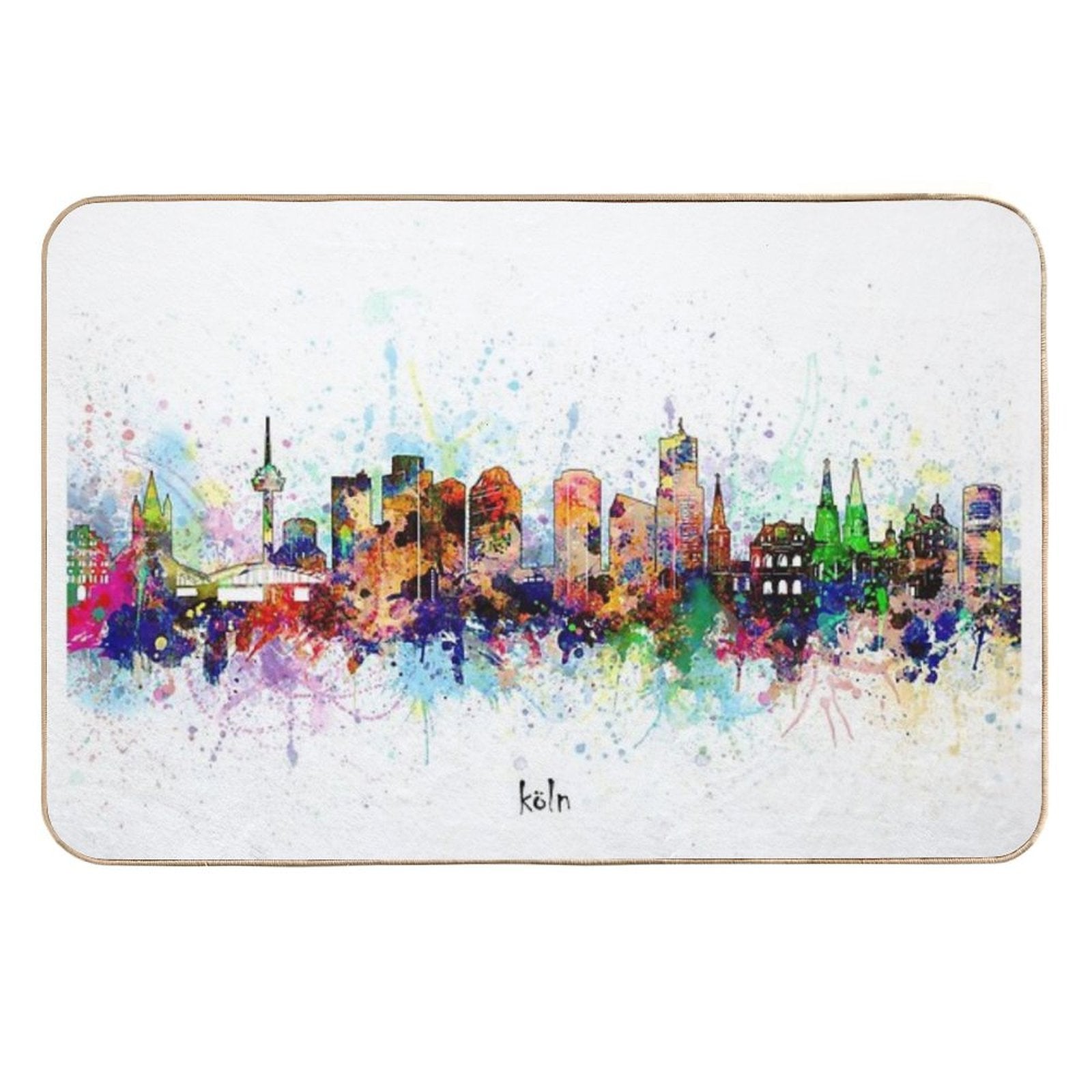 Cologne Skyline  Stain-Proof Bath Mat