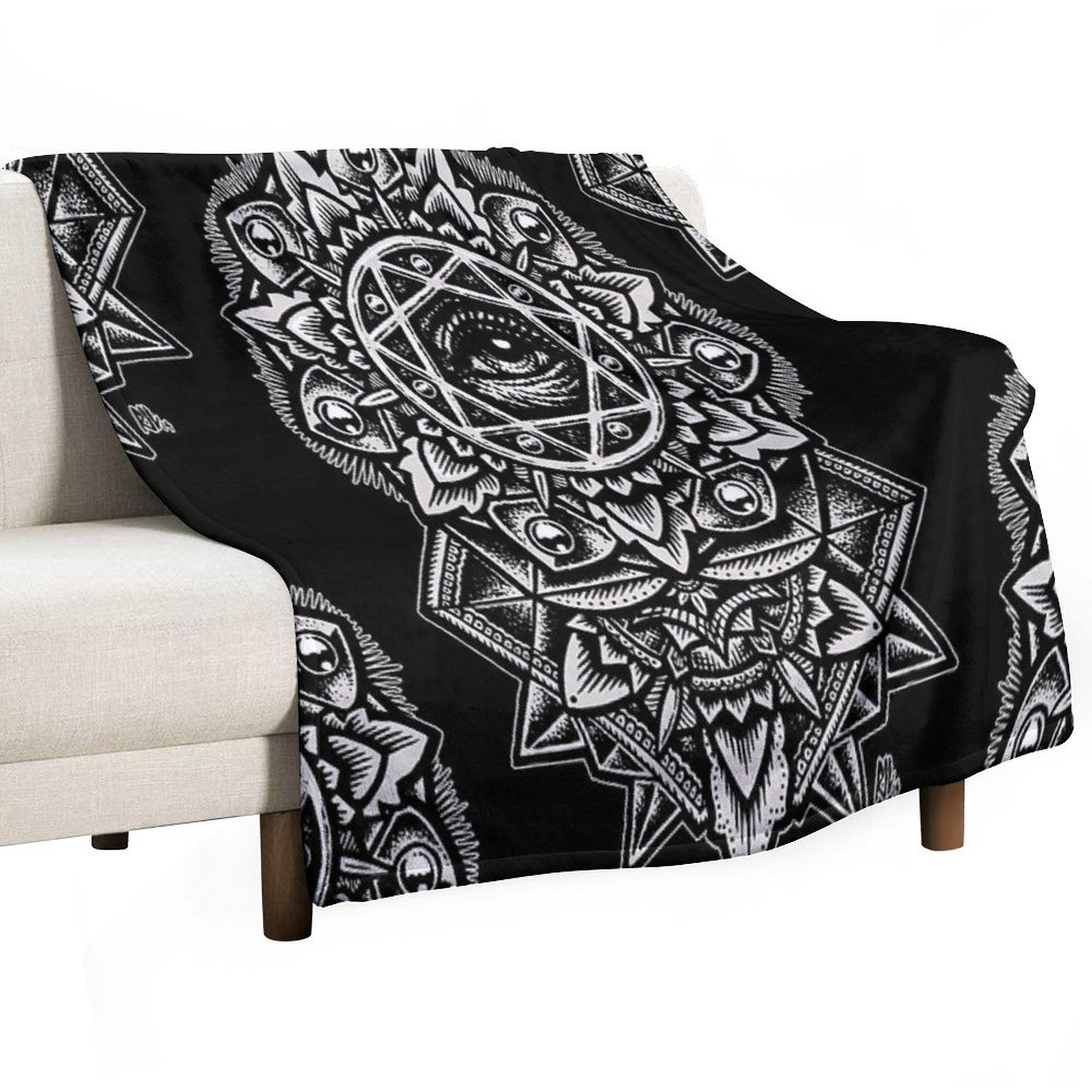 Eye of God Flower Mandala Multi-functional Throw Blanket