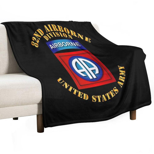 Army - 82nd Airborne Division - SSI - Ver 2 Sustainable Throw Blanket