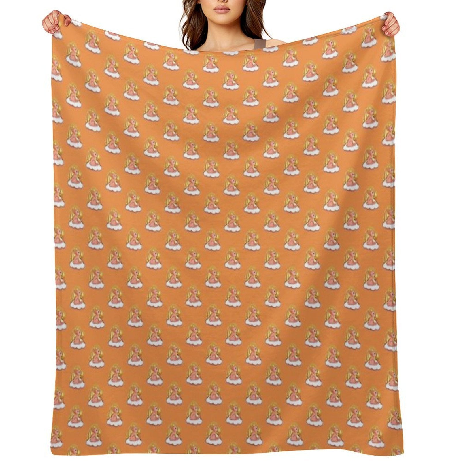 Cute Fire Dragon Whimsical Fantasy Art Sustainable Throw Blanket