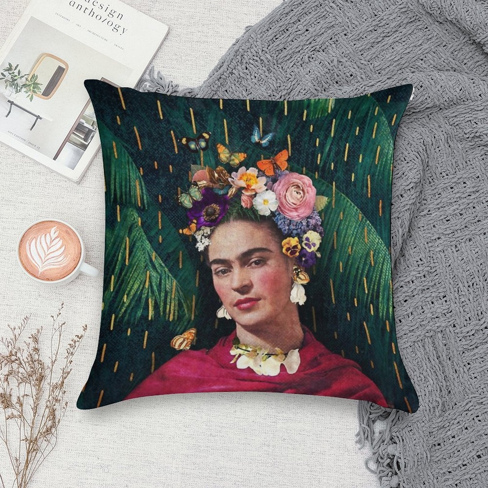 Frida Kahlo  World Women's Day Soft Warmth Comfort Throw Pillow